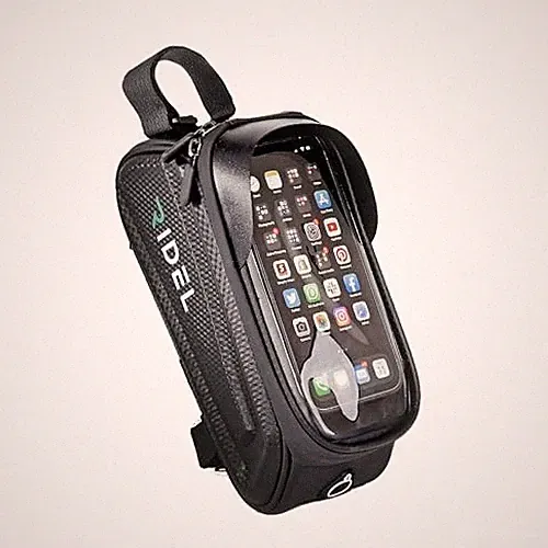 Ridel Bike Frame Bag with Sensitive Touch - Upto 6.8" Waterproof Front Black
