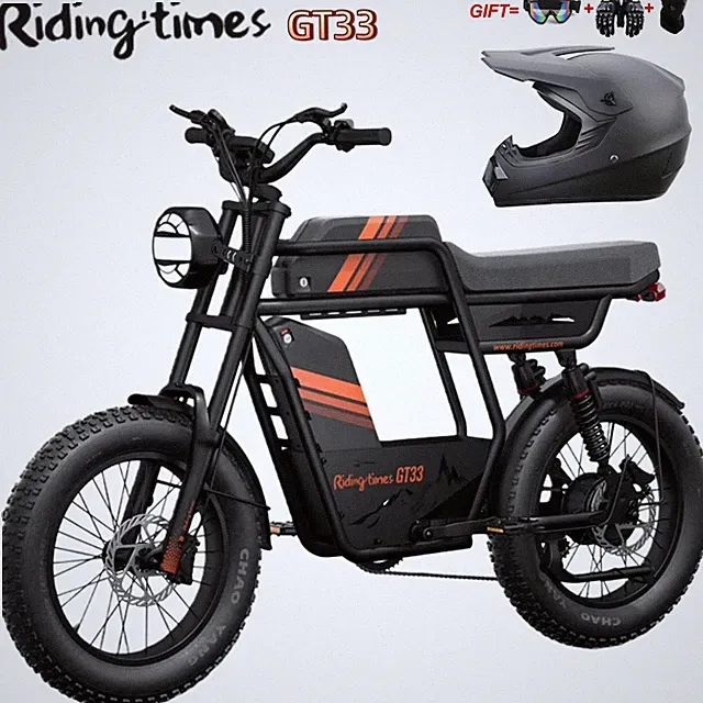 Riding'times GT33 1350W Electric Bike with Extra 27AH Battery, riding equipment